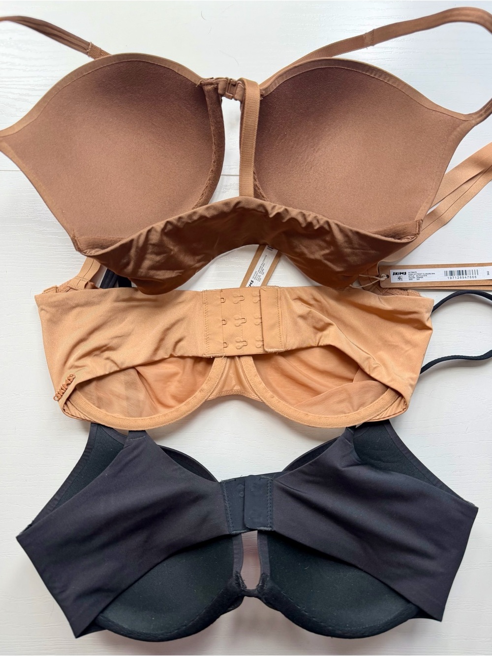 SKIMS Strapless Bra Trio — Brown, Tan & Black